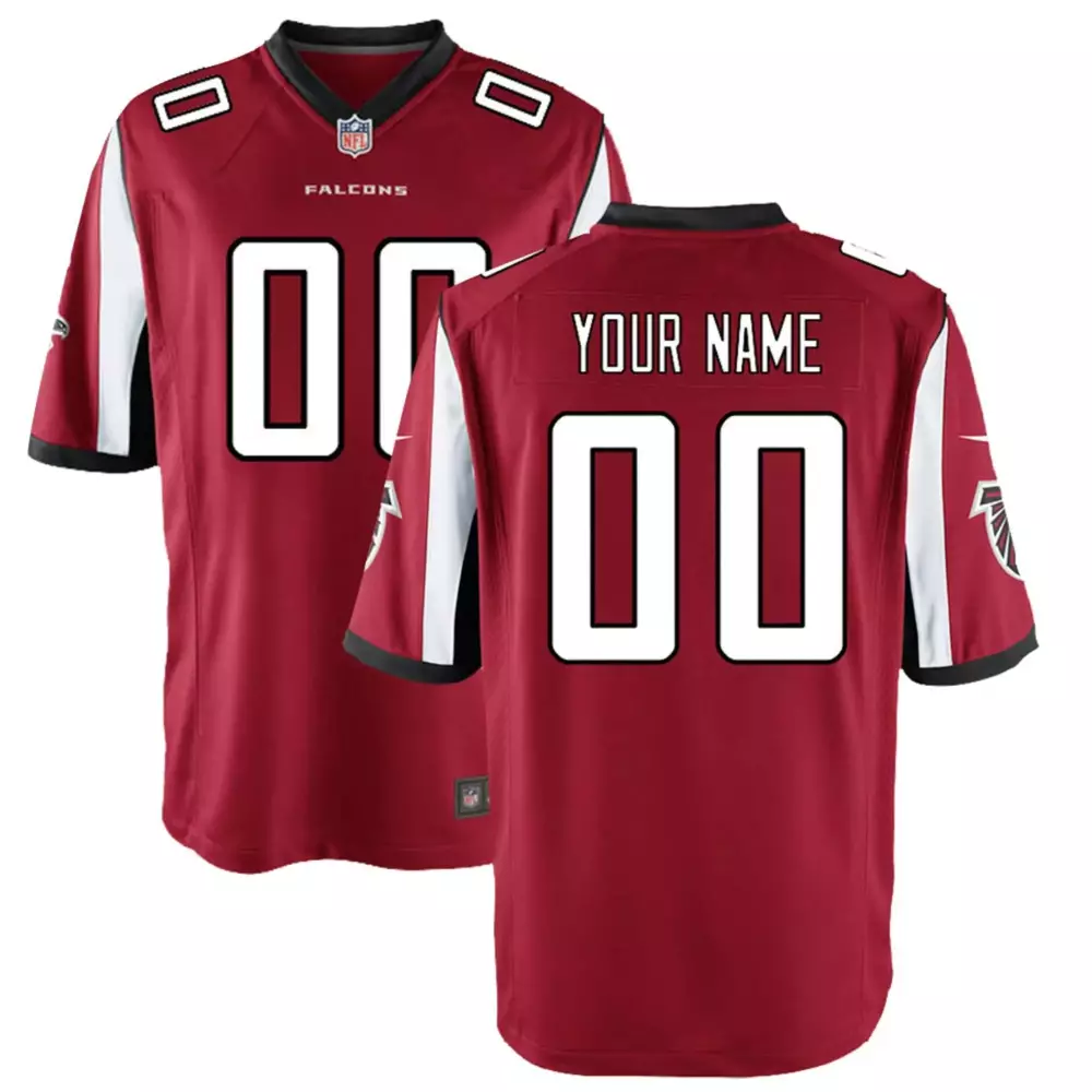 Custom Falcons Jersey Red White Black Collection All Stitched