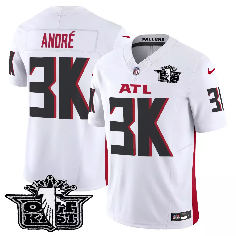 Andre Outkast 31 Atlanta Falcons Jersey White 3K Atl 2023 Men Red Black Vapor Limited