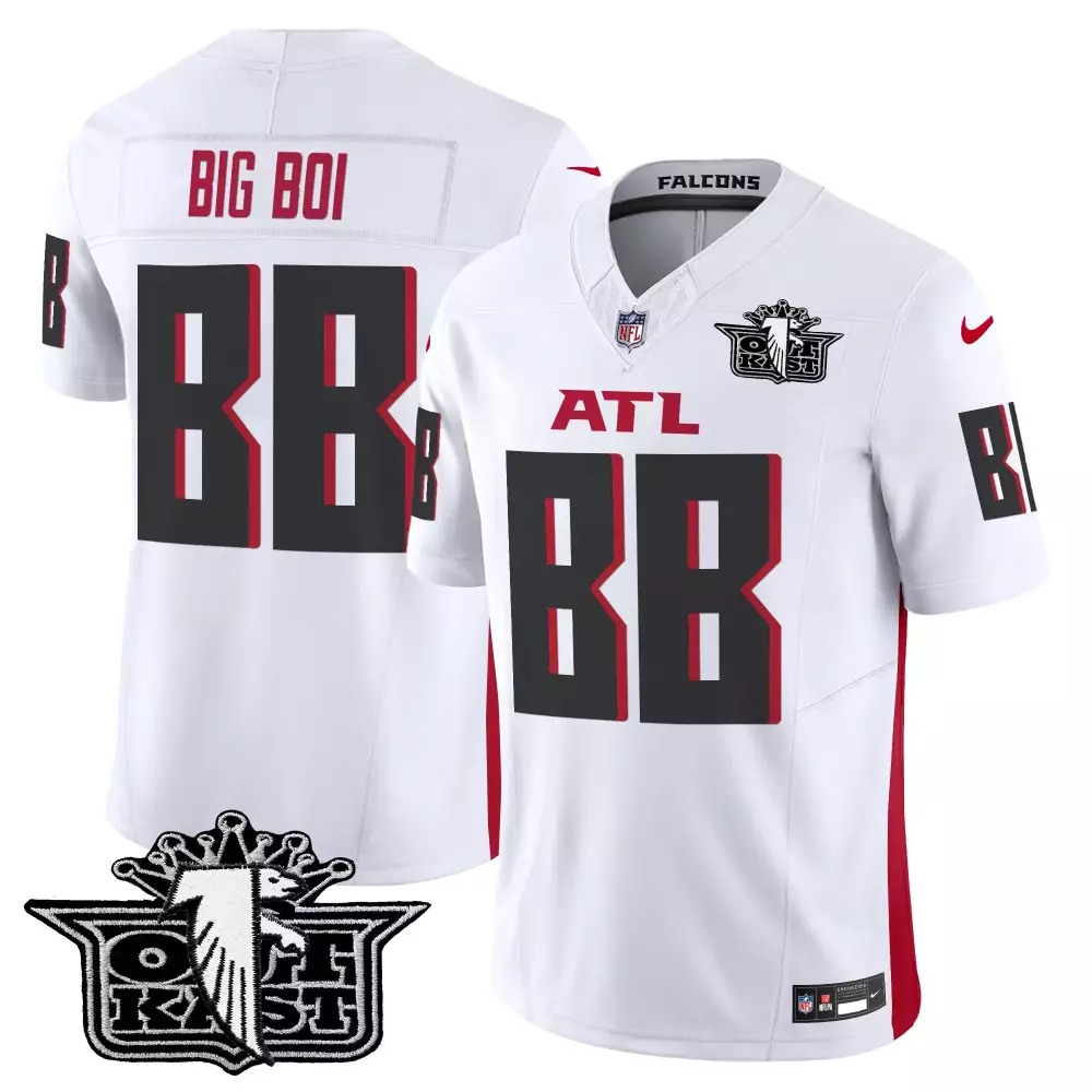 Big Boi 88 Atlanta Falcons Jersey White One Last Men Authentic Red Black Vapor Limited