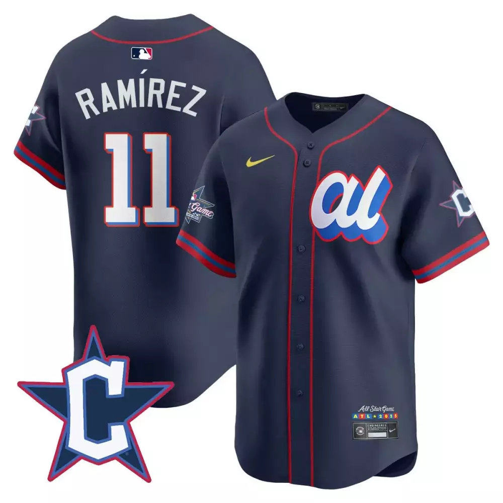 Indians Ramrez 11 Jersey Navy All-star Game Cleveland Guardians Atl 2025 Men Red