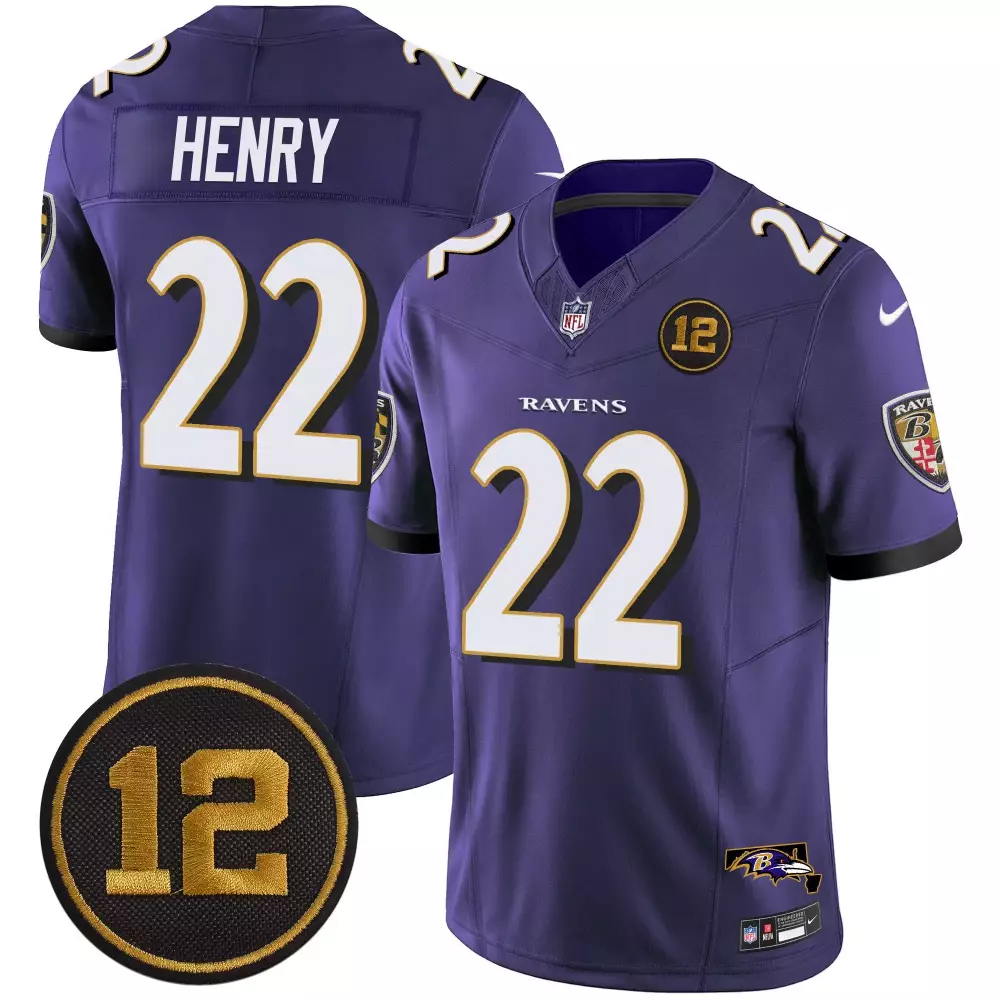 Derrick Henry 22 Ravens Jersey Purple Super Bowl Lvii Champions Raven's Men Player