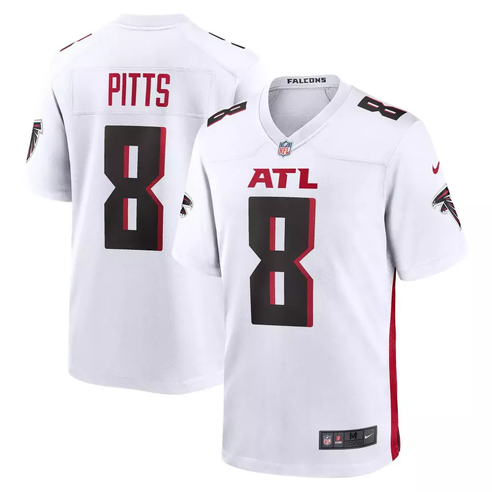 Kyle Pitts 8 Atlanta Falcons Jersey White Men Alternate Black Red Game All Stitched