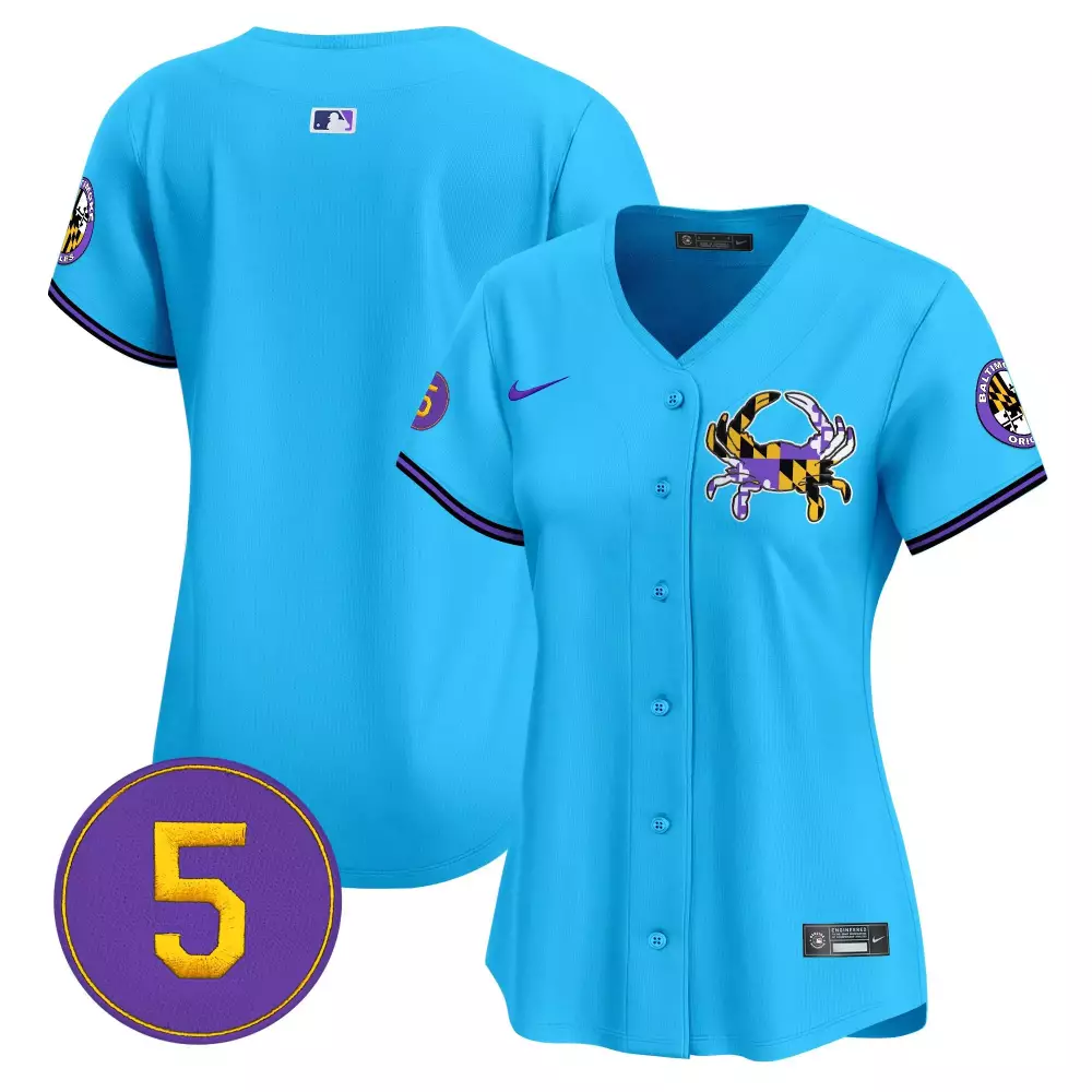 Custom Baltimore Orioles 5 Jersey Sky Blue City Connect Women Purple Black Gold Vapor