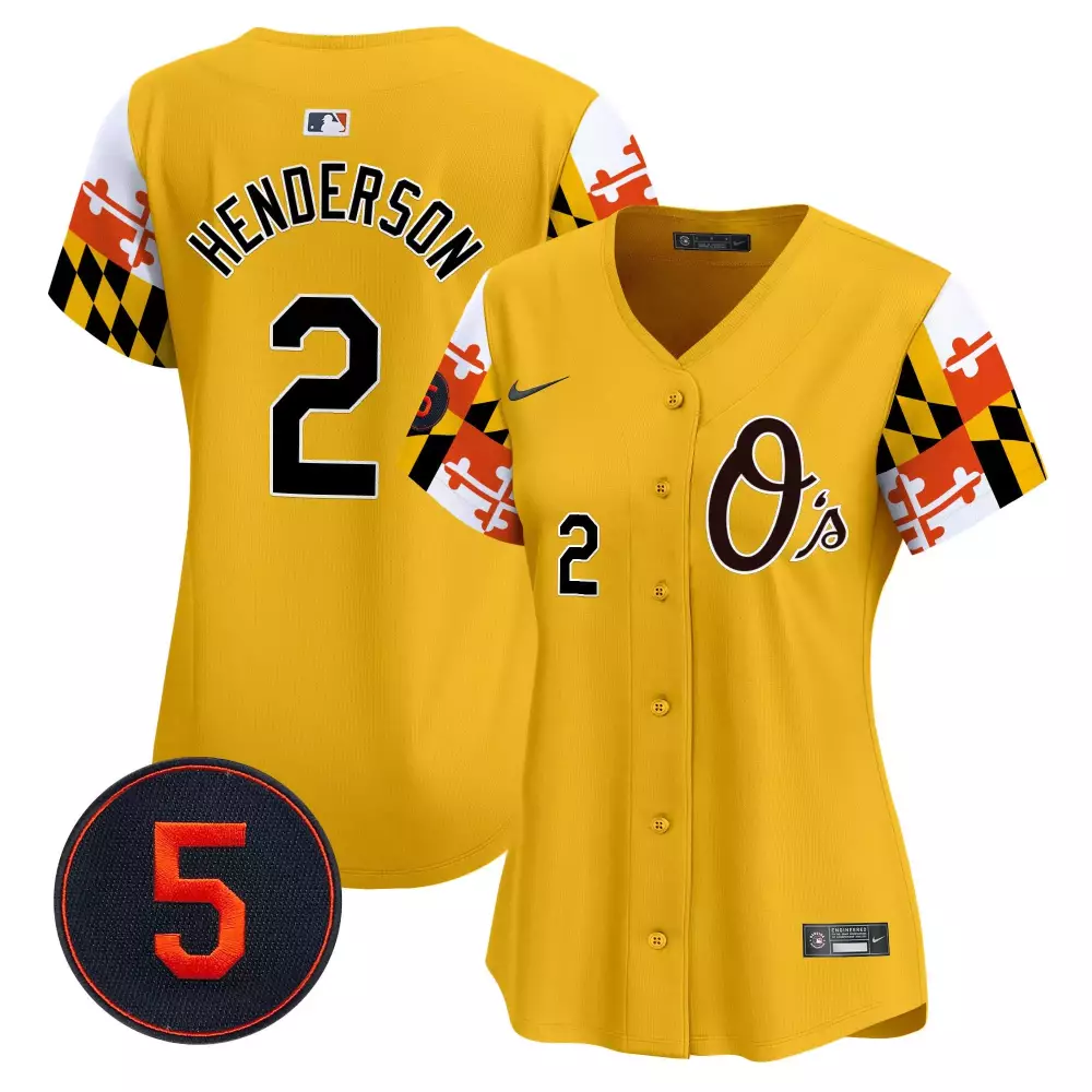 Gunnar Henderson 2 Orioles Jersey Yellow Women Alternate Custom Design White Black