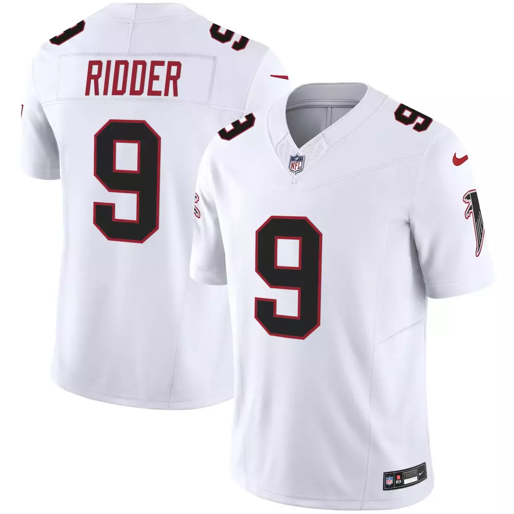 Desmond Ridder 9 Atlanta Falcons Jersey White Men NFL Alternate Black Red All Stitched