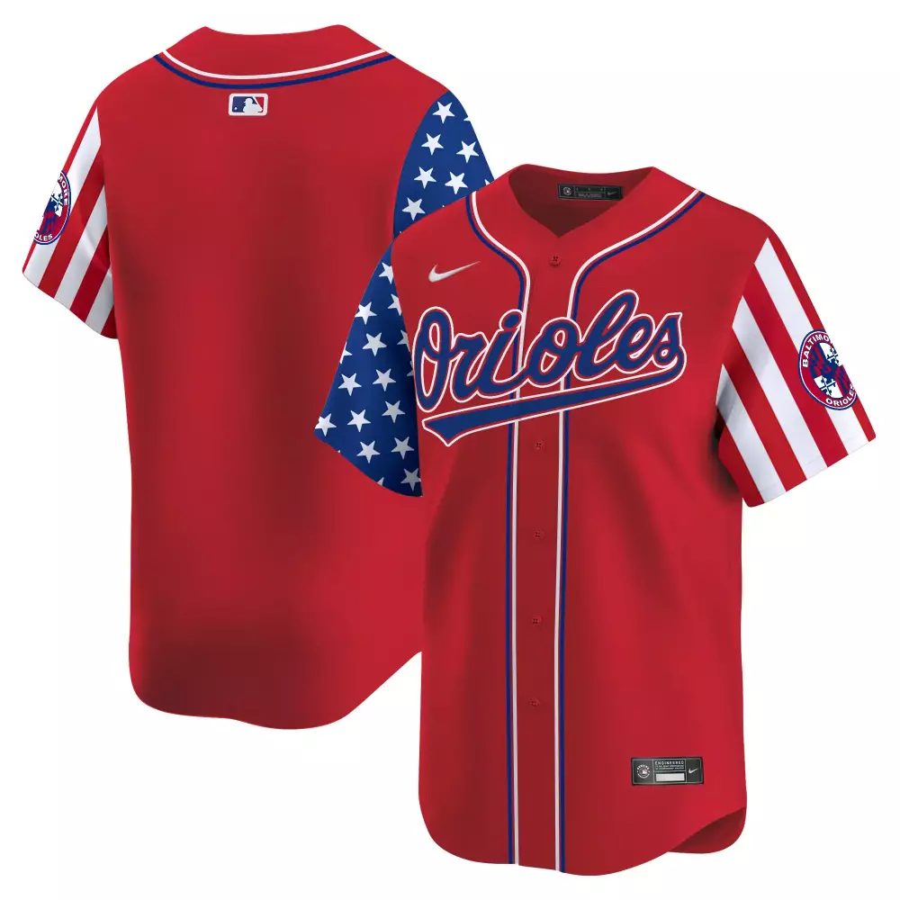 Not Visible Baltimore Orioles Jersey Red Independence Day Team Men Alternate Custom Design