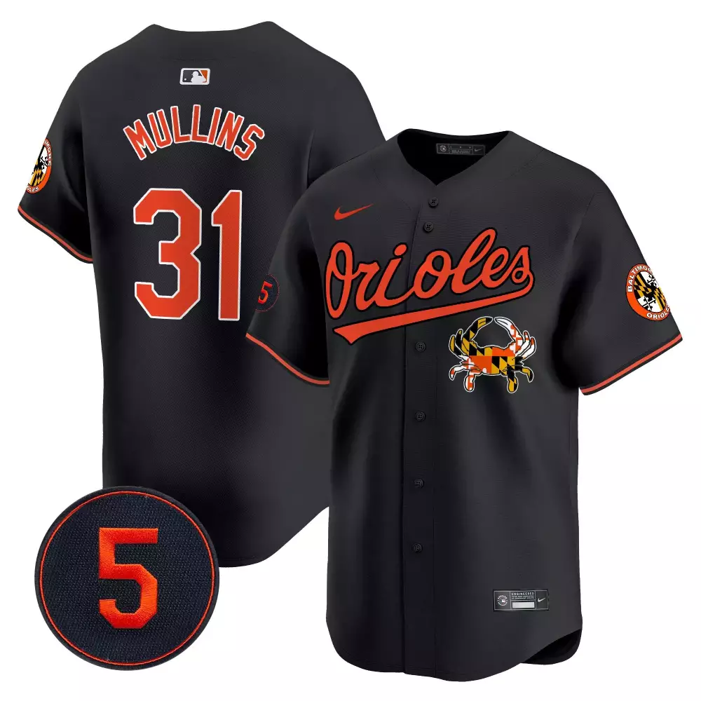 Cedric Mullins 31 Jersey Black City Connect Baltimore Orioles Men Custom Design Orange