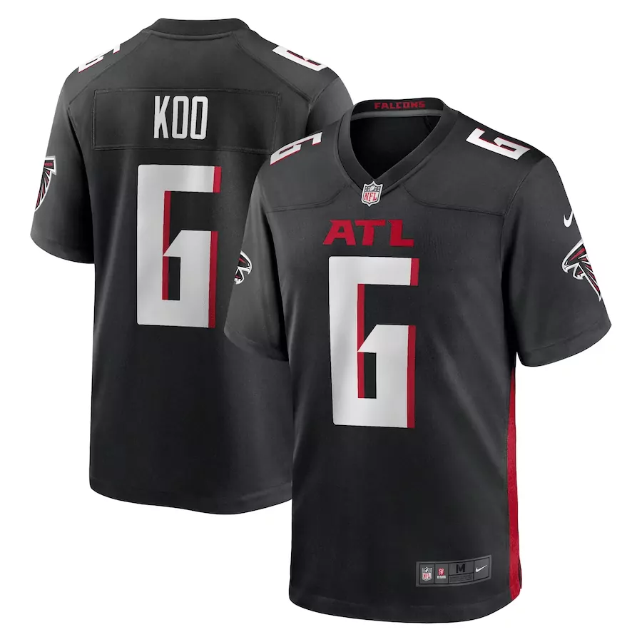 Younghoe Koo 6 Atlanta Falcons Jersey Black Men White Red All Stitched Vapor