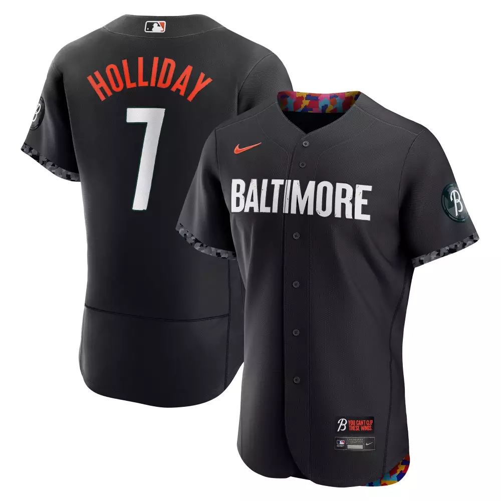 Jackson Holliday 7 Jersey Black City Connect Baltimore Orioles Men Alternate Orange