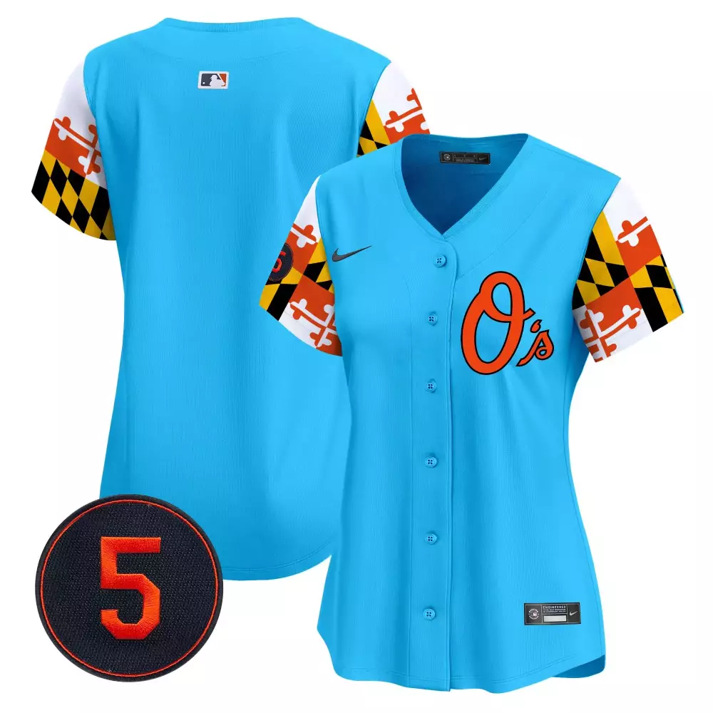 Brooks Robinson 5 Orioles Jersey Light Blue City Connect Women Alternate Custom Design
