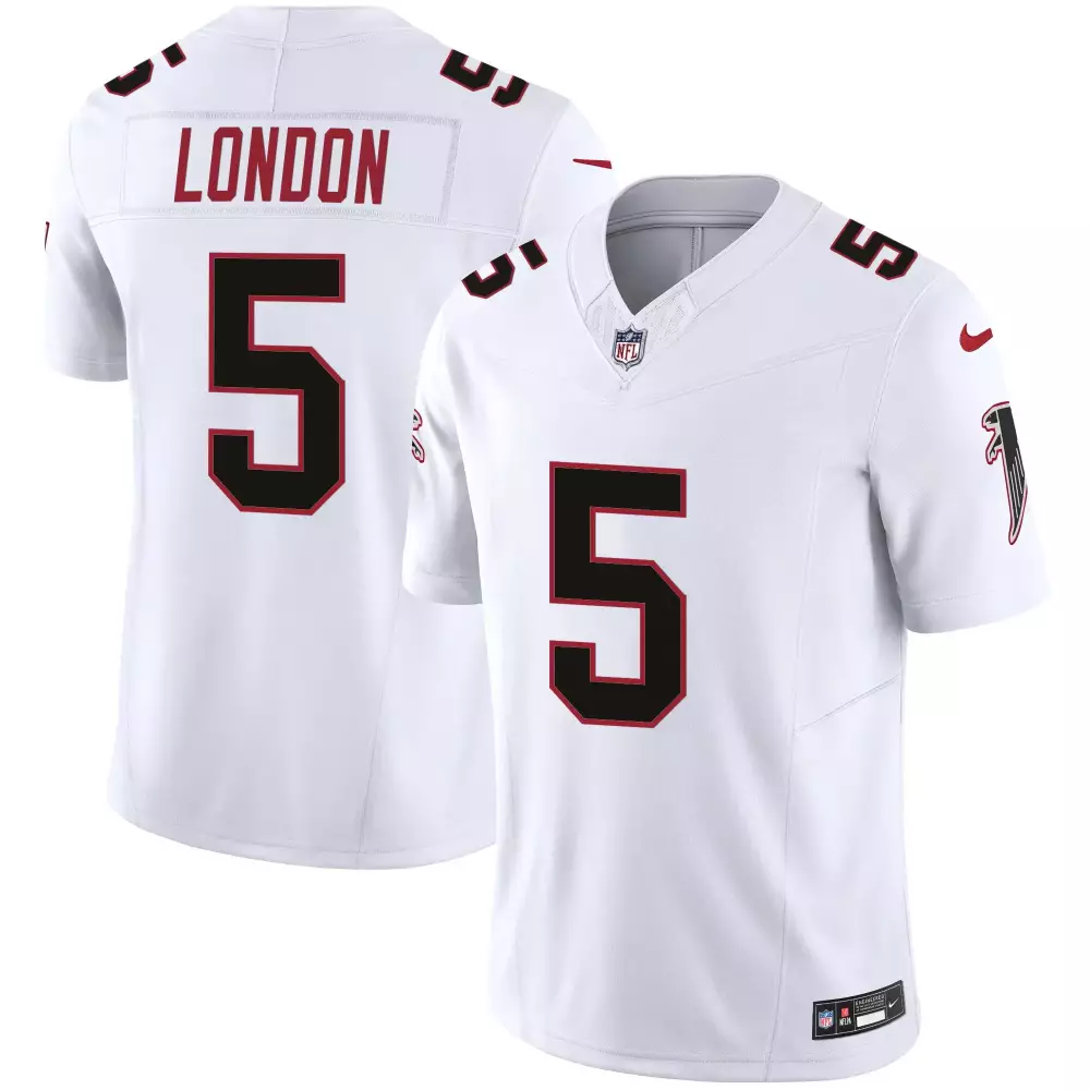 Drake London 5 Atlanta Falcons Jersey White Men Replica Black Red All Stitched