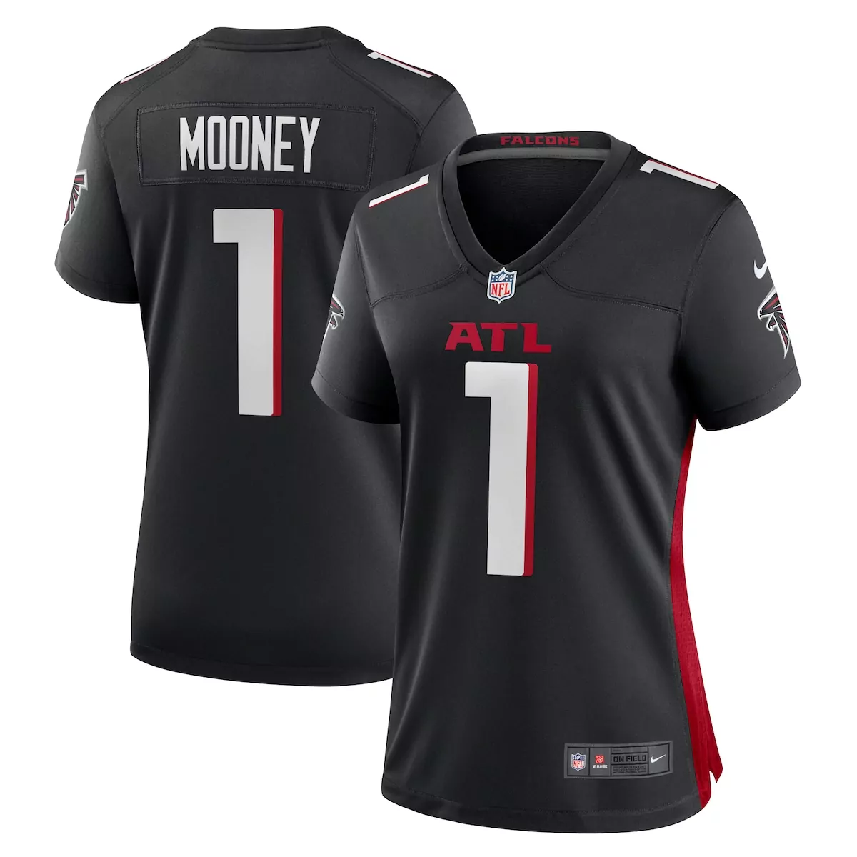 Darnell Mooney 1 Falcons Jersey Black Men Player White Red Game
