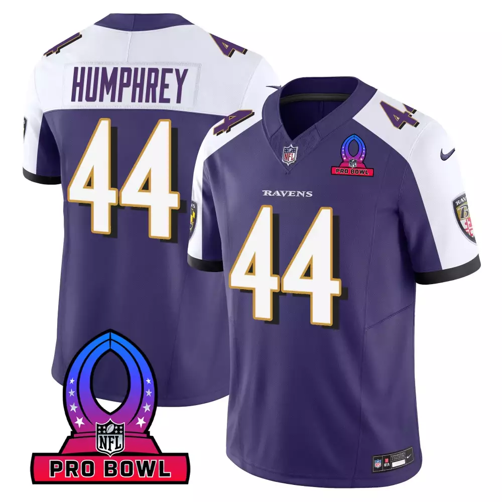 Marlon Humphrey 44 Ravens Jersey Purple Pro Bowl Men White Black Alternate Vapor