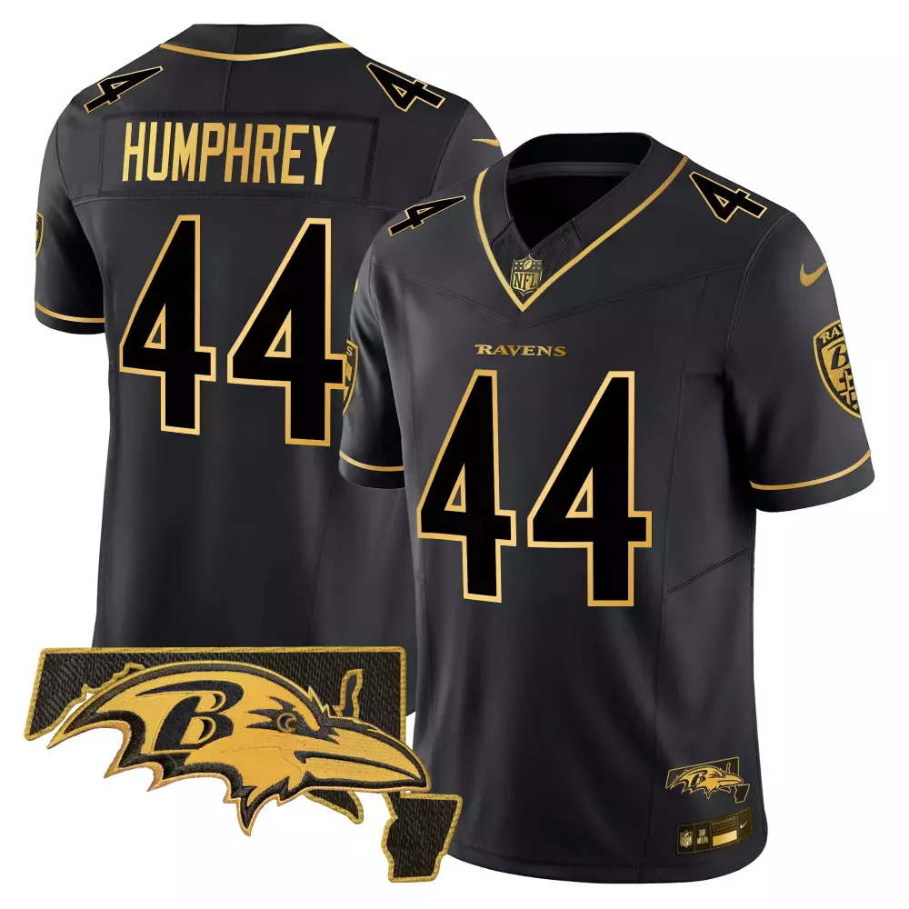 Marlon Humphrey 44 Ravens Jersey Black Men Replica Gold Vapor Limited All Stitched
