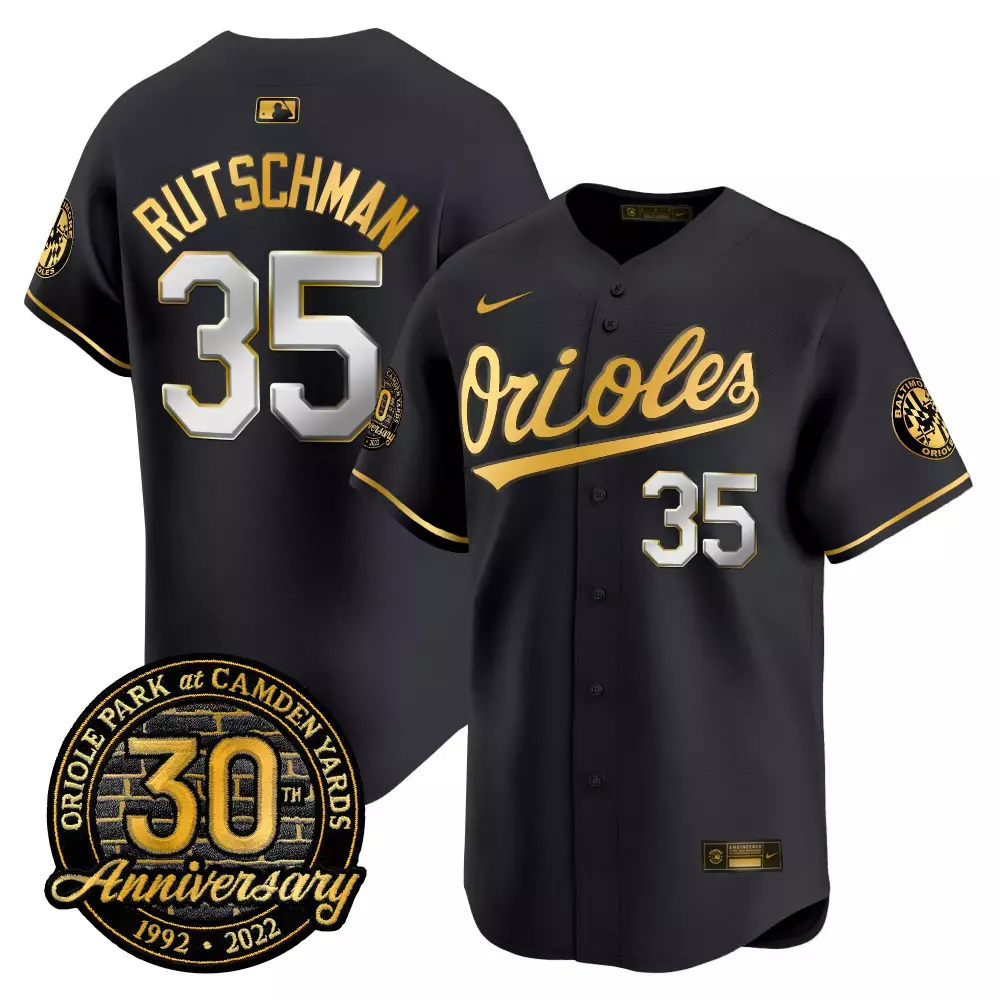 Adley Rutschman 35 Orioles Jersey Black 30th Anniversary Camden Yards 1992-2022 2022