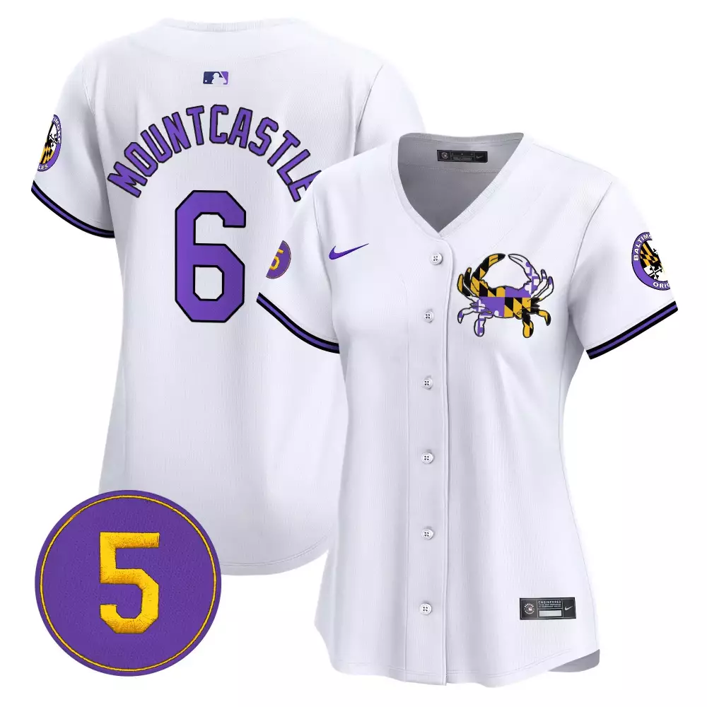 Ryan Mountcastle 6 Jersey White Baltimore Orioles Crab Men Alternate Purple Black