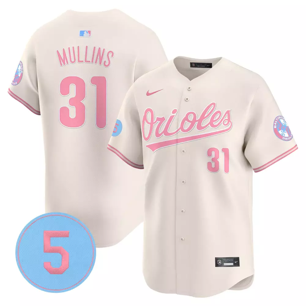 Cedric Mullins 31 Orioles Jersey Cream Baltimore Circular Men Pink Light Blue Unisex