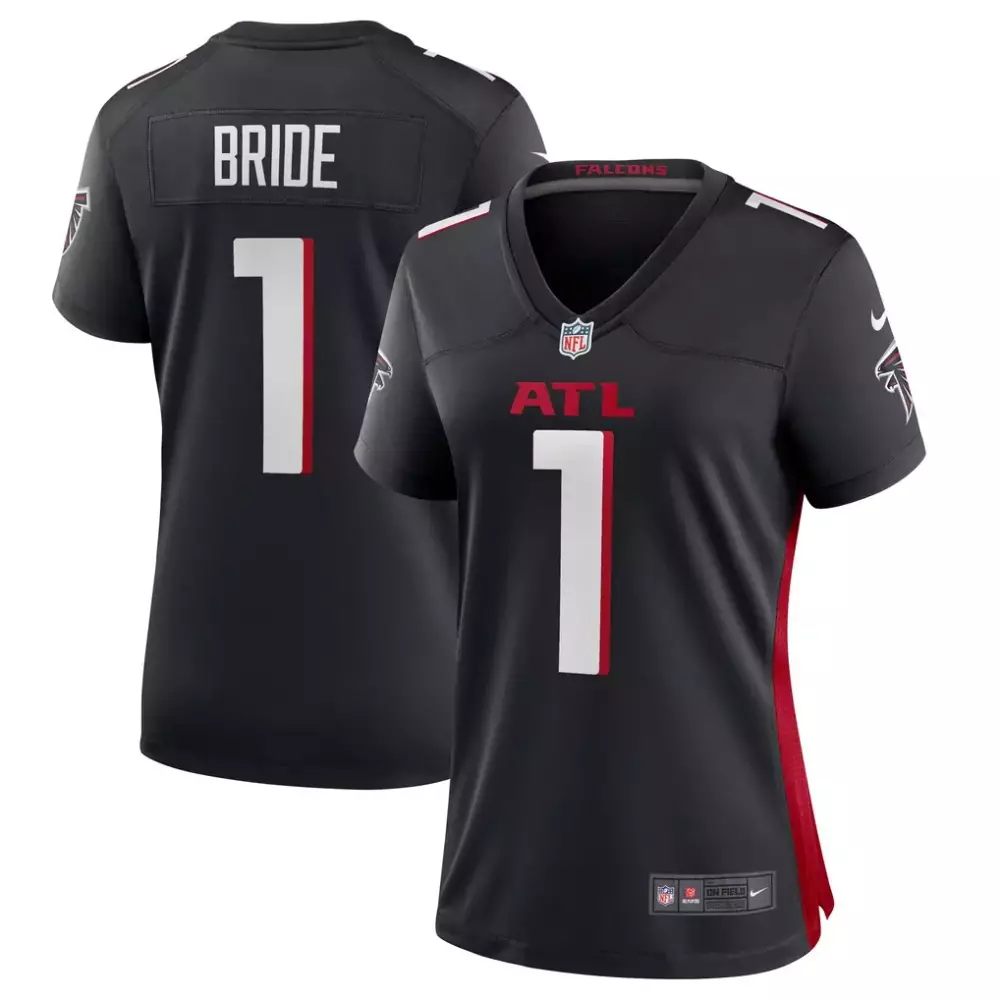 Bride 1 Falcons Jersey Black On Field Women Red White Game