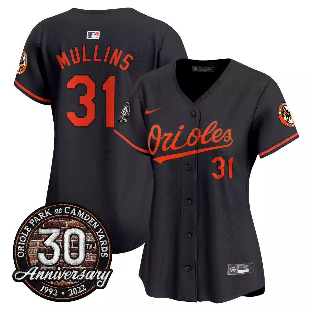 Cedric Mullins 31 Orioles Jersey Black Men Orange Anniversary Vapor Premier Limited