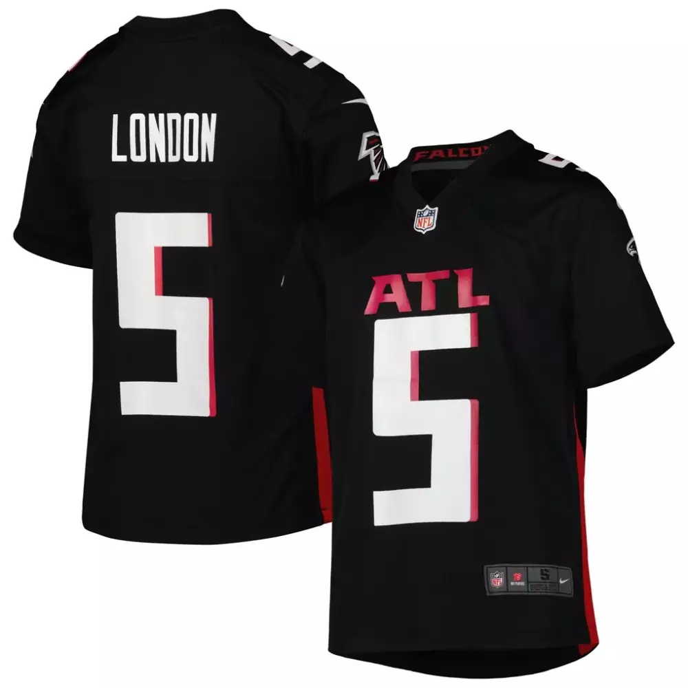 Drake London 5 Atlanta Falcons Jersey Black Men Red White Game