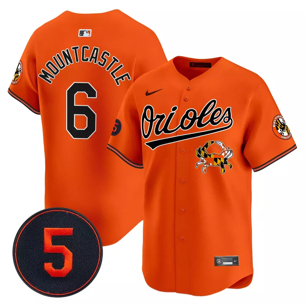Ryan Mountcastle 6 Orioles Jersey Orange City Connect Men Split Design Black White