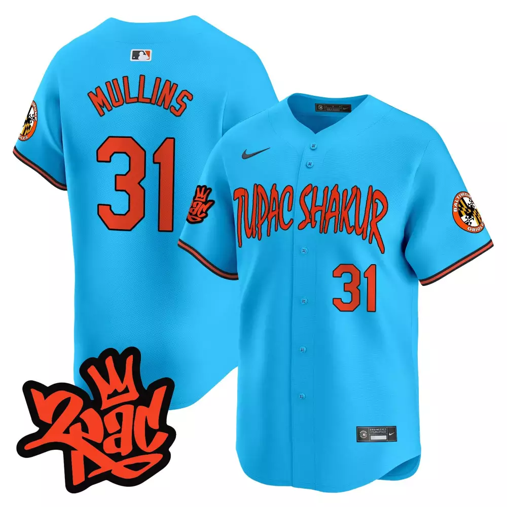 Cedric Mullins 31 Jersey Light Blue Tupac Shakur Baltimore Orioles Men Alternate