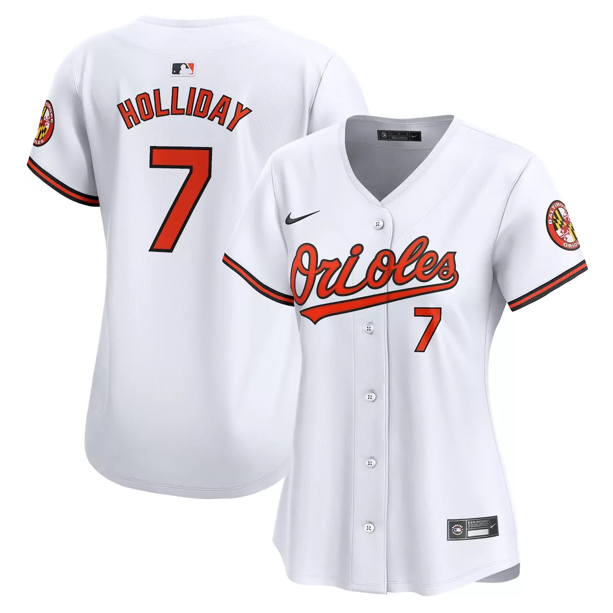 Jackson Holliday 7 Orioles Jersey White City Connect Women Orange Black Home Limited