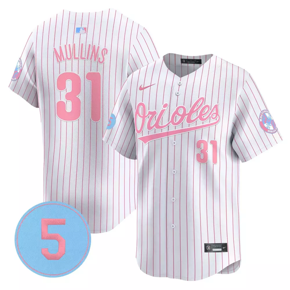 Cedric Mullins 31 Orioles Jersey White City Connect Baltimore Men Split Design Pink