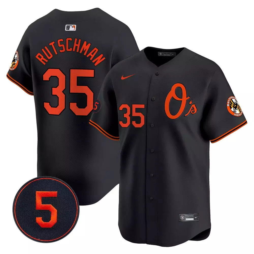 Adley Rutschman 35 Jersey Black Baltimore Orioles Team Men Orange Vapor Premier Limited
