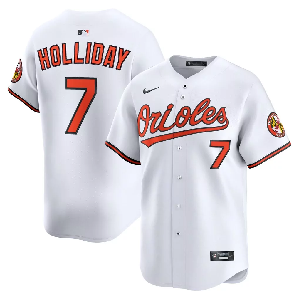 Jackson Holliday 7 Jersey White Baltimore Orioles Men Orange Black Home Limited