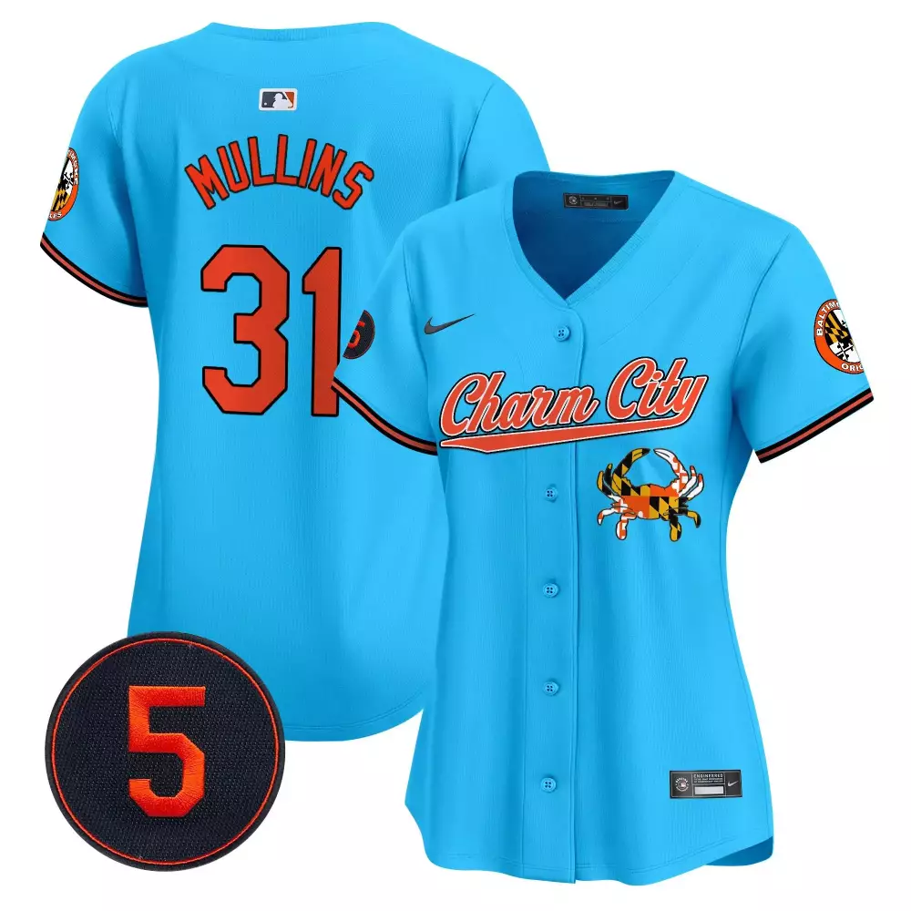 Cedric Mullins 31 Jersey Blue City Connect Baltimore Orioles Charm Crab Men Alternate