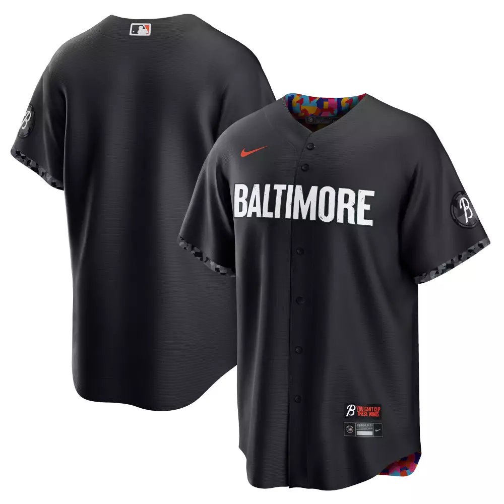 Baltimore Orioles Jersey Black City Connect Men Custom Design White Orange All Stitched