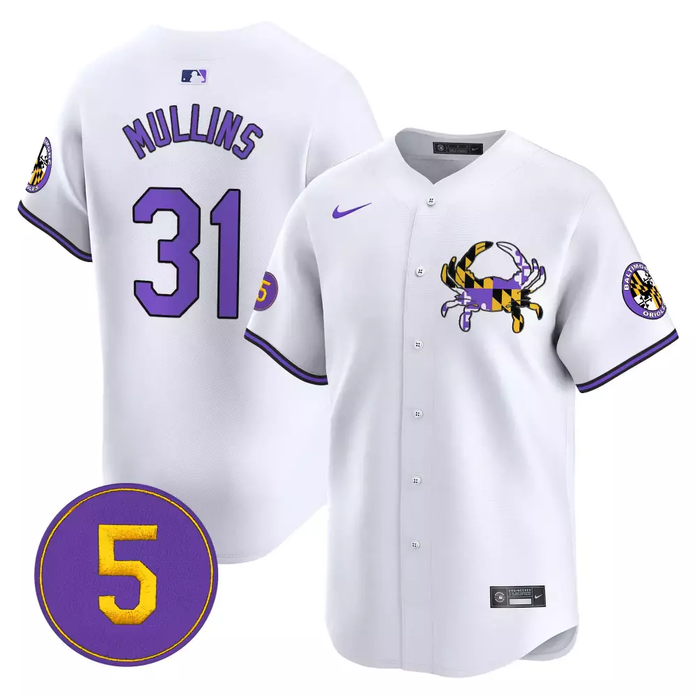 Cedric Mullins 31 Jersey White Baltimore Orioles Crab Men Alternate Split Design