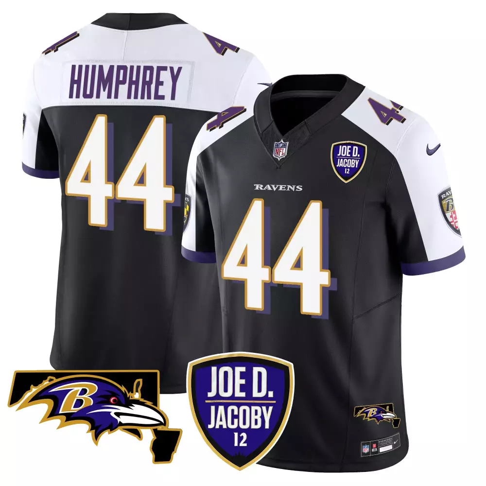 Marlon Humphrey 44 Jersey Black Baltimore Ravens Men White Purple Alternate Vapor