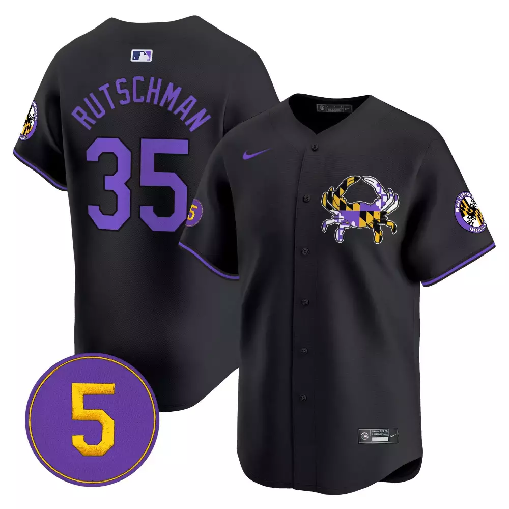 Adley Rutschman 35 Jersey Black City Connect Baltimore Orioles Men Purple Yellow