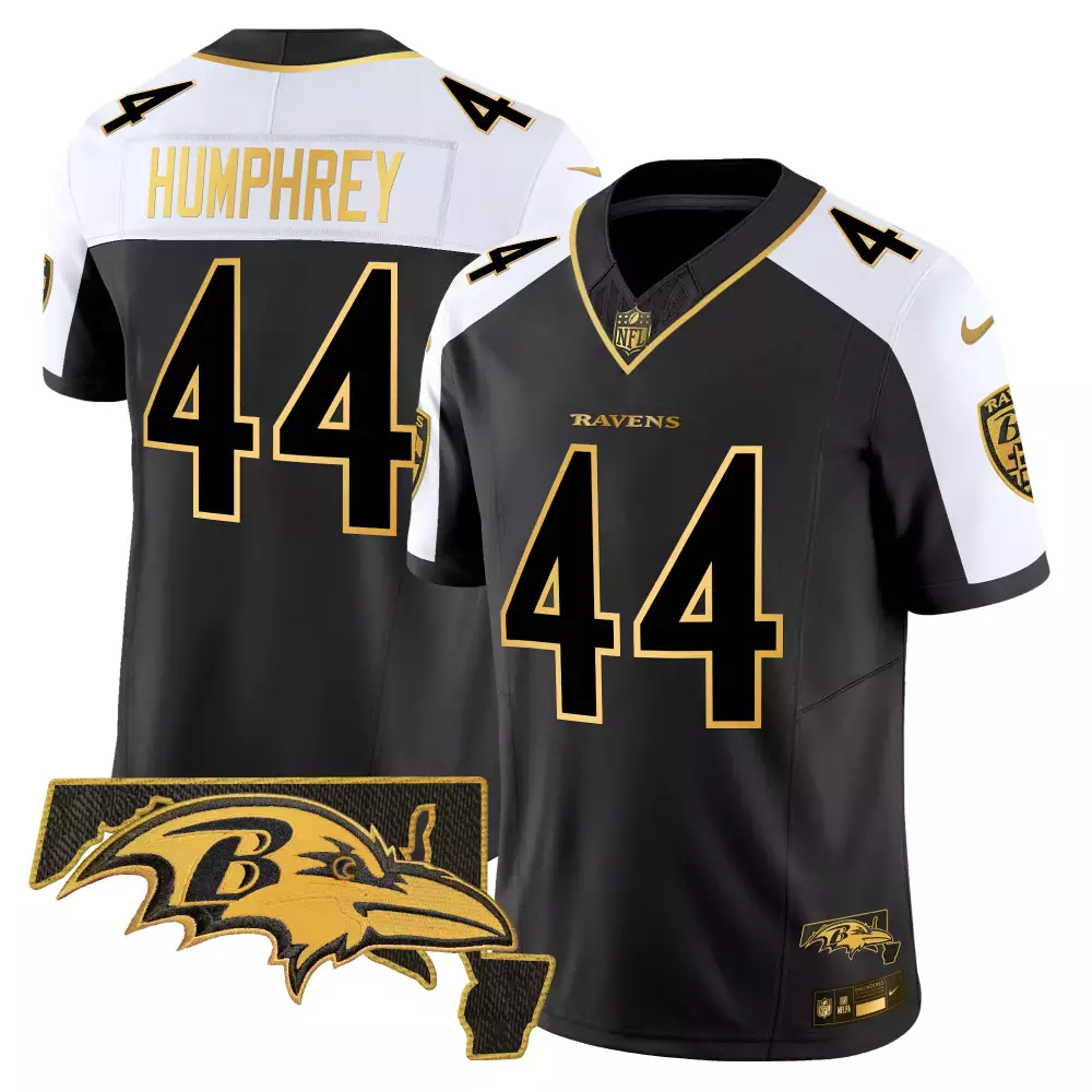 Marlon Humphrey 44 Ravens Jersey Black Gold Standard Men White Alternate Vapor Limited