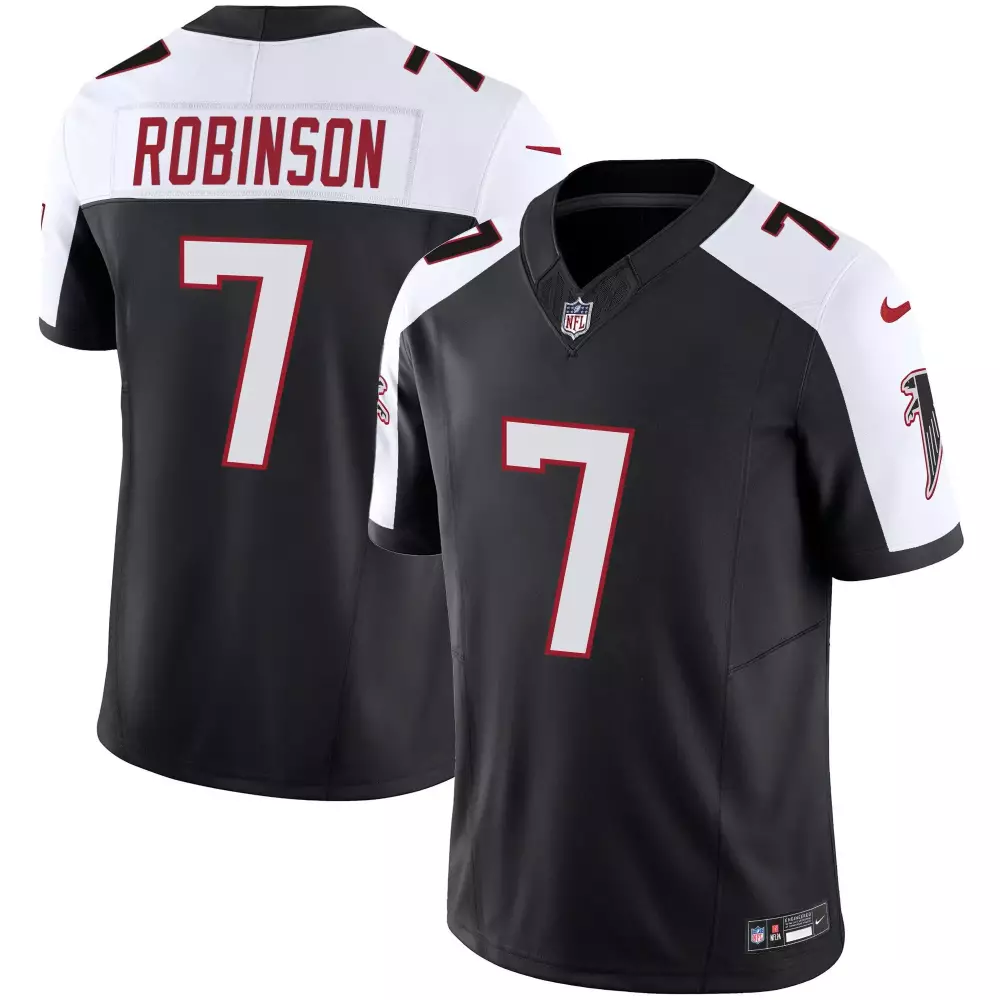 Bijan Robinson 7 Falcons Jersey Black Men Alternate White Red Vapor Limited All Stitched