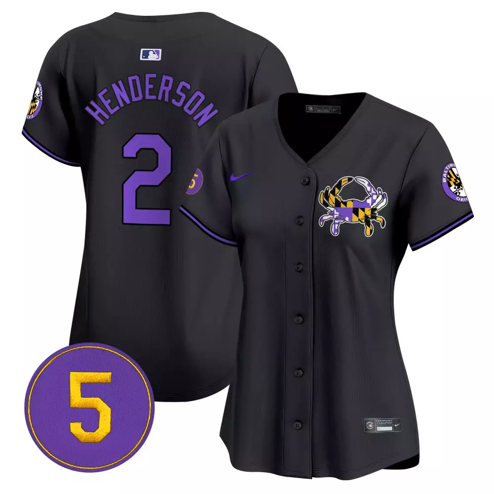 Gunnar Henderson 2 Jersey Black City Connect Baltimore Orioles Women Alternate Purple