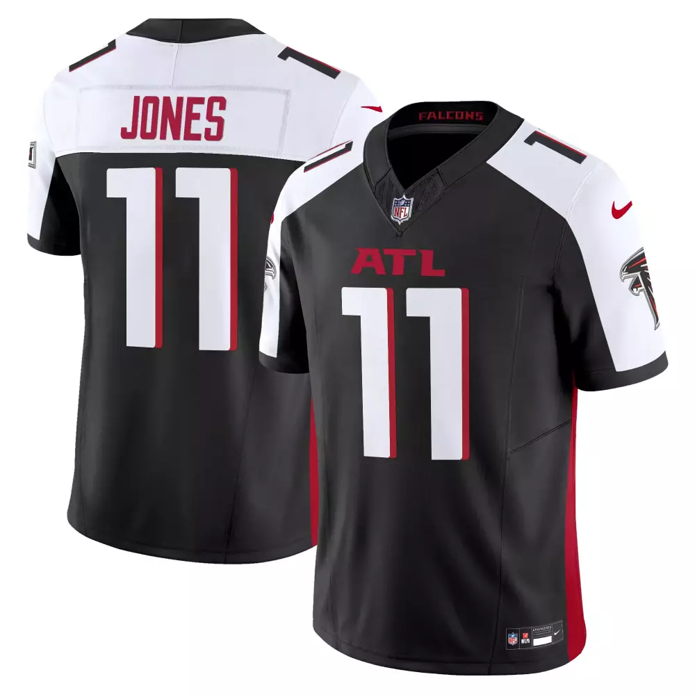 Julio Jones 11 Falcons Jersey Black Men White Red Alternate Vapor Limited All Stitched