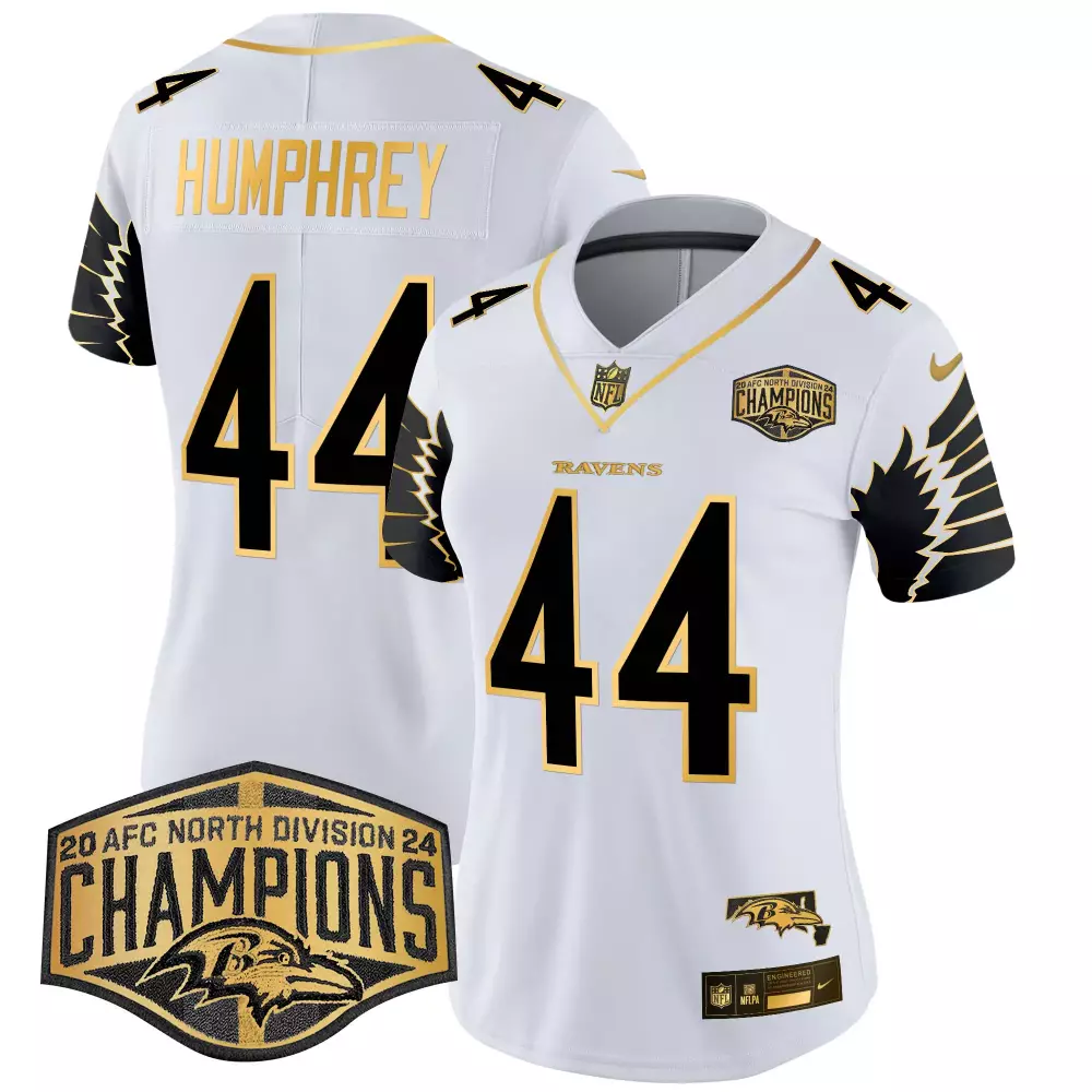 Marlon Humphrey 44 Ravens Jersey White AFC North Division 24 Champions Men Game Alternate