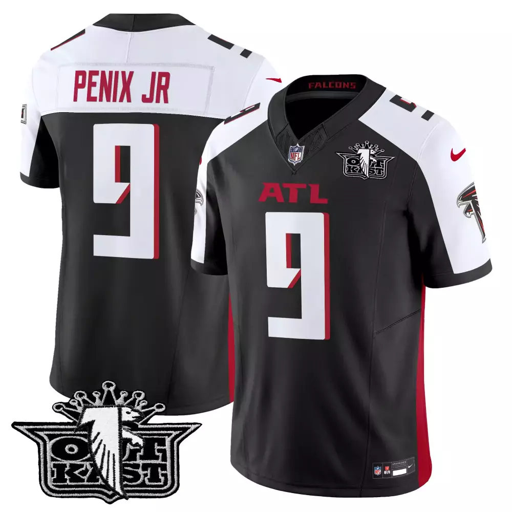 Michael Penix 9 Atlanta Falcons Jersey Black Super Bowl Lviii Men Alternate Red White