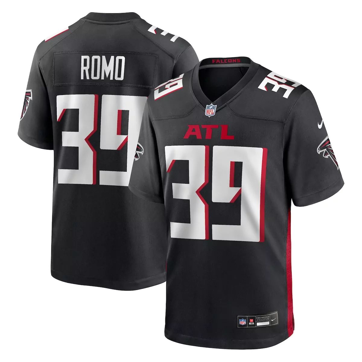 Tony Romo 39 Falcons Jersey Black Men Red White Game