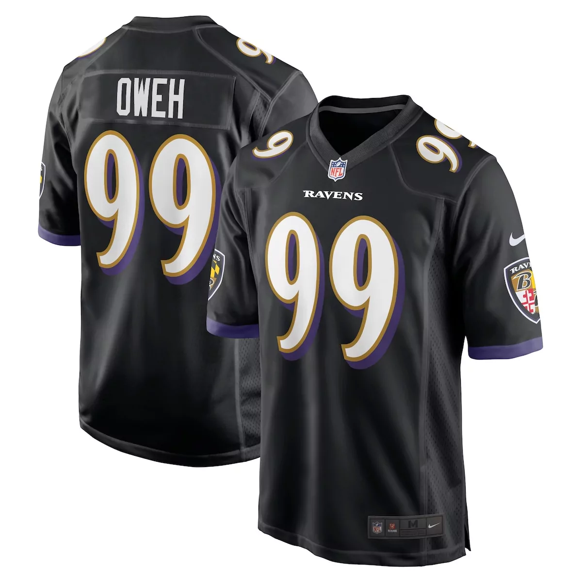 Odafe Oweh 99 Ravens Jersey Black Team Players Men Standard Purple White Alternate