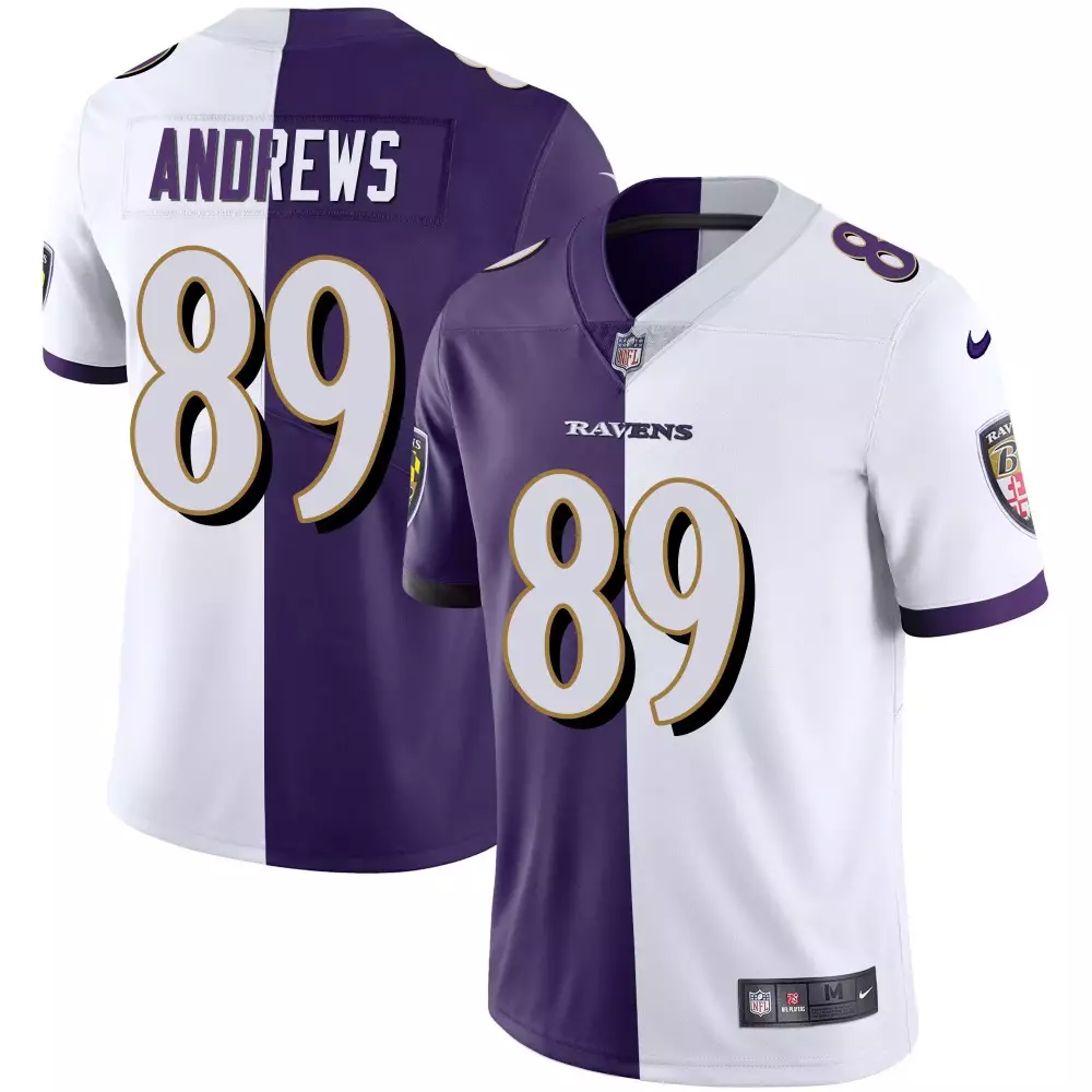 Mark Andrews 89 Ravens Jersey Purple Equipment Men Split Design White Vapor All Stitched