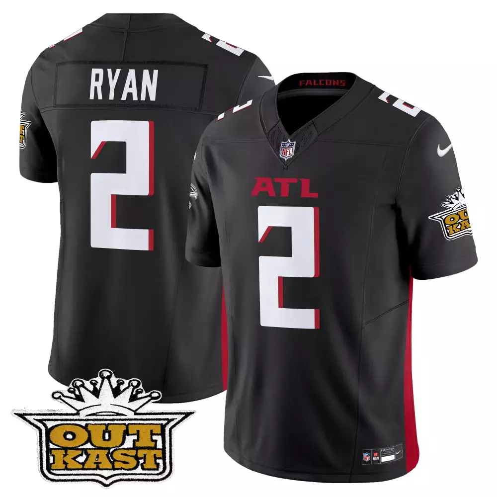 Matt Ryan 2 Falcons Jersey Black Outkast Men Red Vapor Limited All Stitched