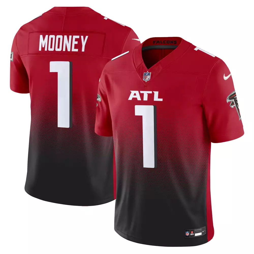 Darnell Mooney 1 Falcons Jersey Red Men Split Design Black Vapor Limited All Stitched