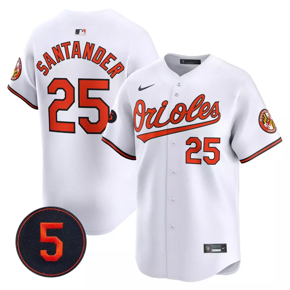 Anthony Santander 25 Orioles Jersey White Baltimore Men Orange Black Vapor Premier