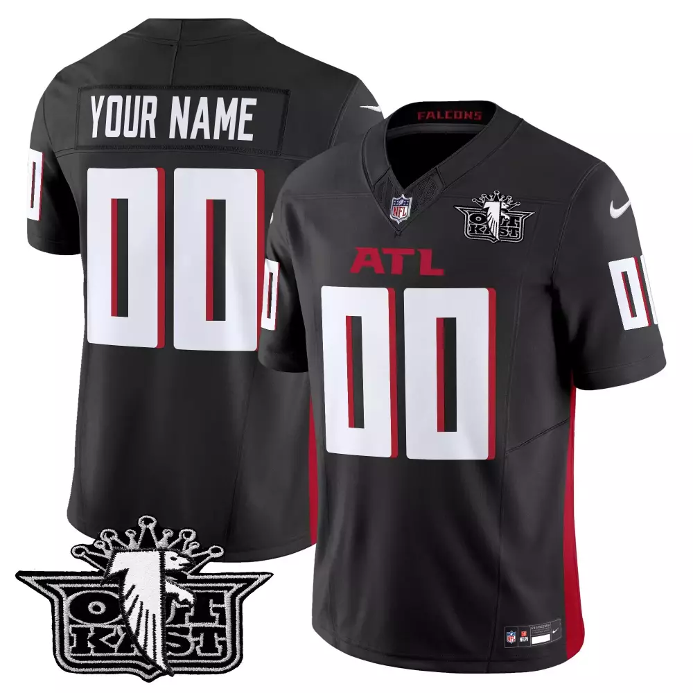 Custom Atlanta Falcons Jersey Black One First "one First" Men White Red Vapor Limited