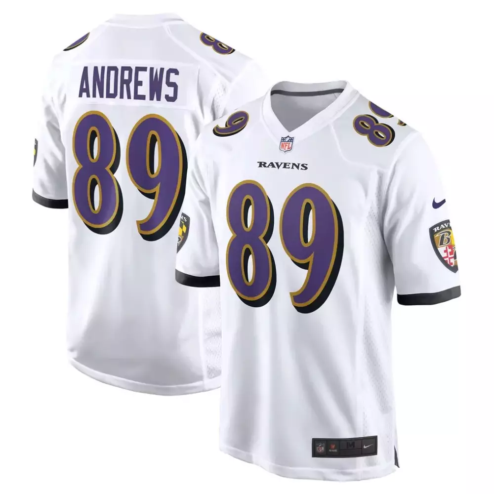 Mark Andrews 89 Ravens Jersey White Men Standard Purple Black Gold Game