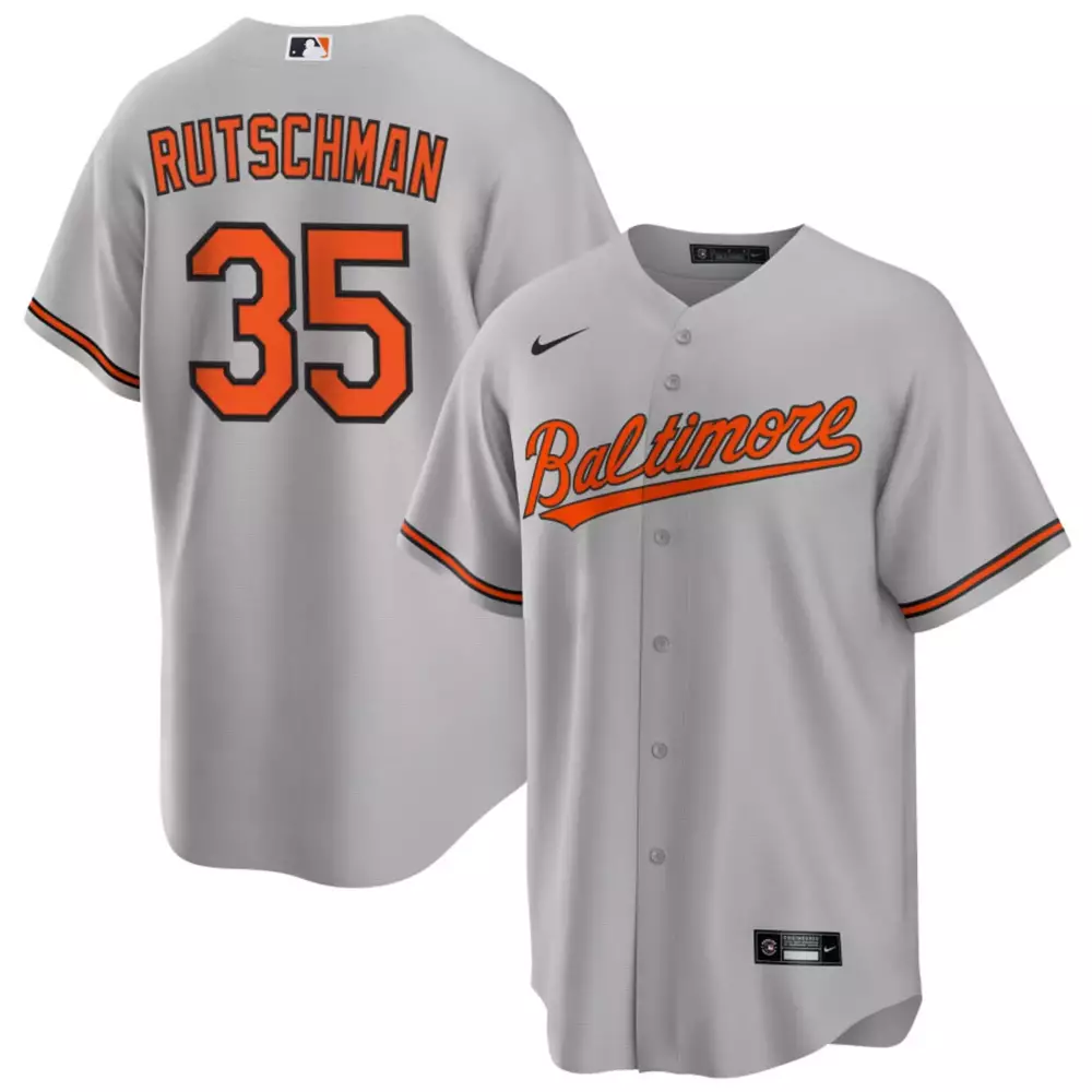 Adley Rutschman 35 Jersey Gray Baltimore Orioles Men Orange All Stitched
